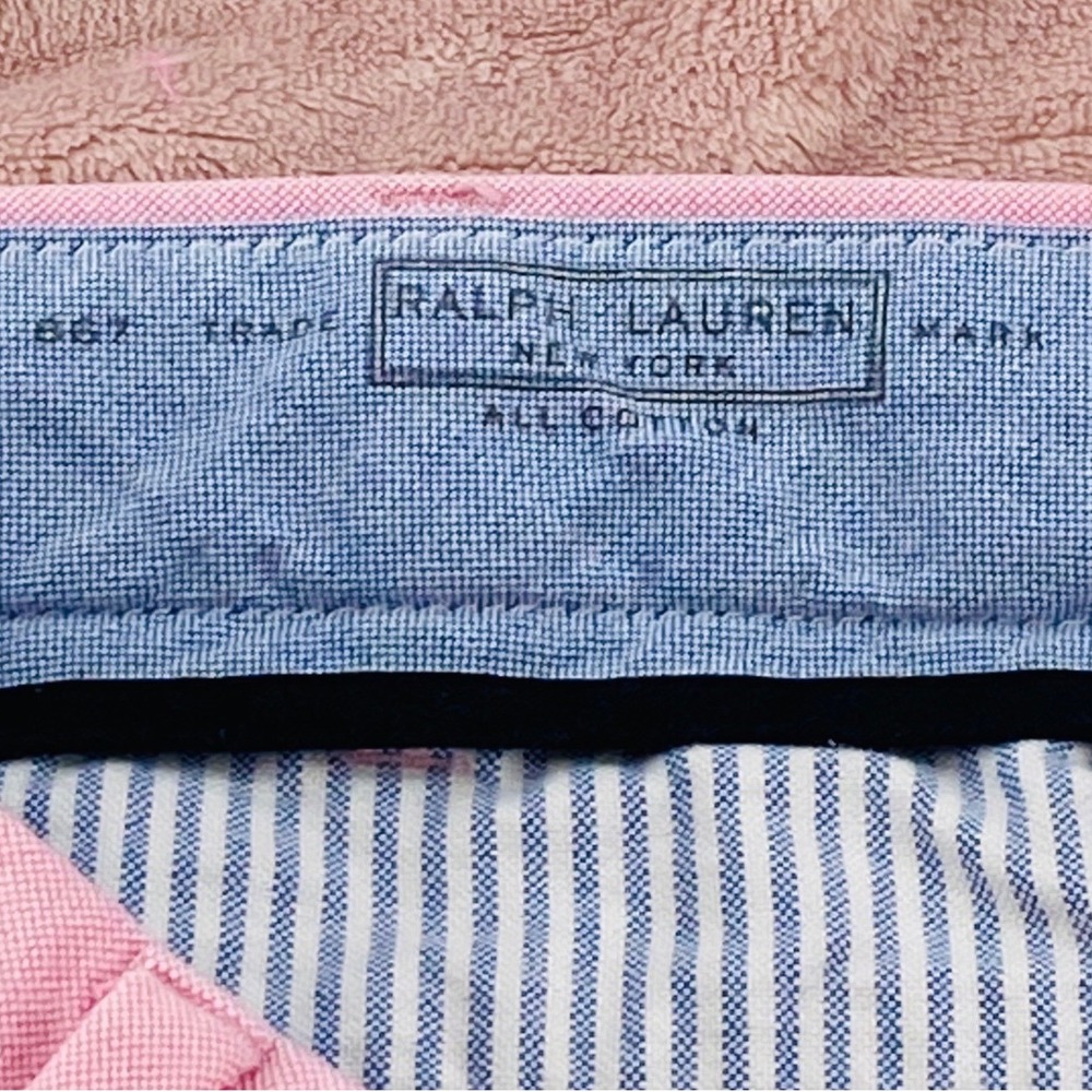 Polo Ralph Lauren Mens 32 Pink Oxford Cotton Chino Shorts Preppy Summer Coastal - Picture 10 of 10